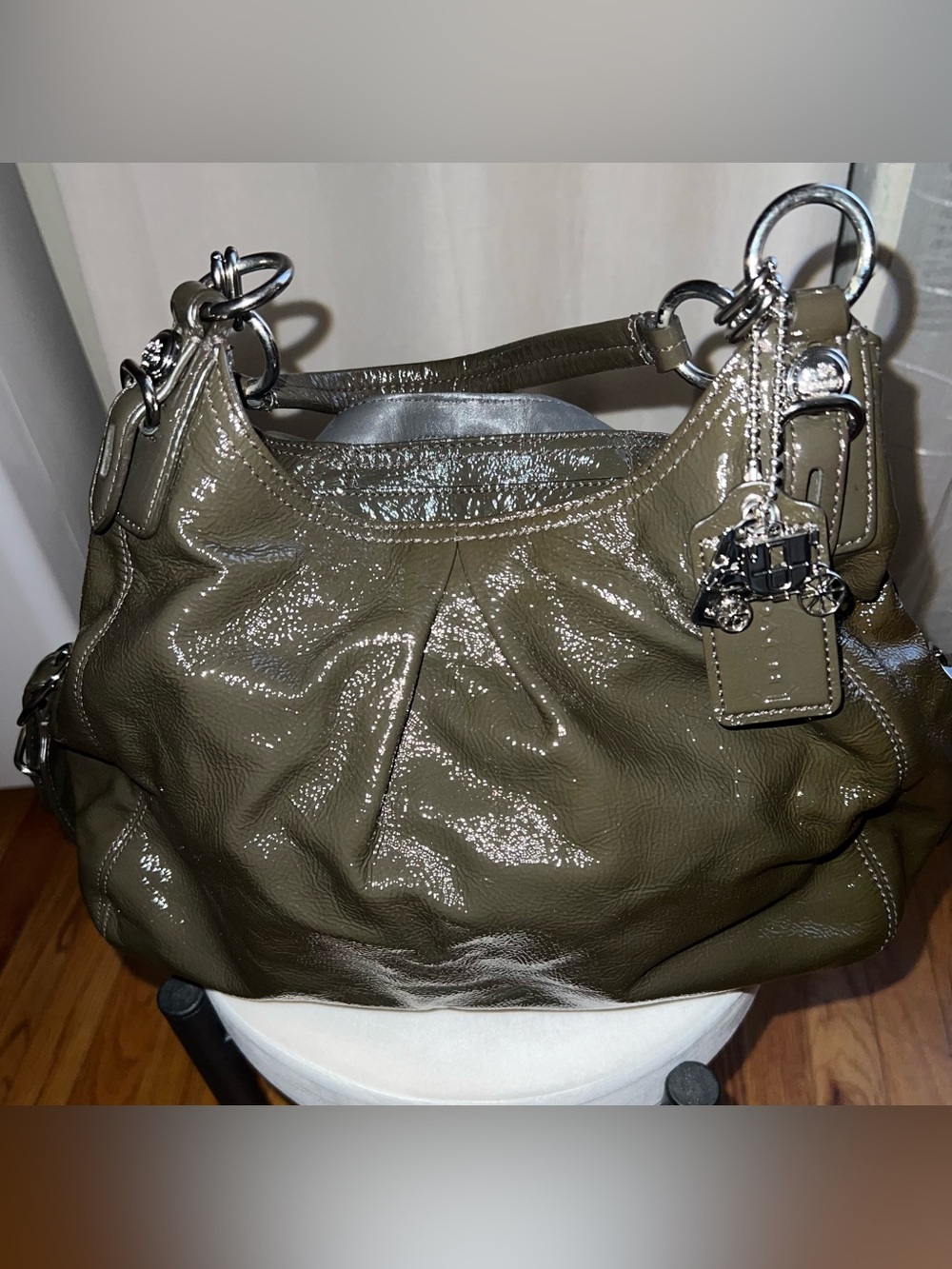 Coach Madison Maggie Patent Leather Shoulder Bag